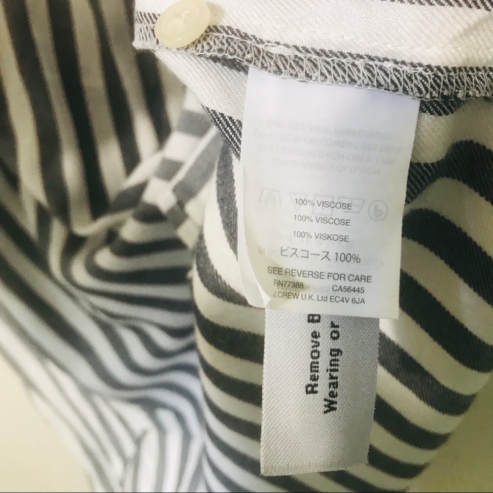 Madewell Shirt Dress Loose Striped Ruffle Sleeve Collared SZ XS - Picture 3 of 5